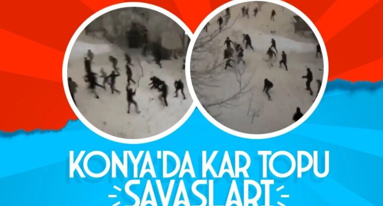 Жители Коньи встретили снегопад с весельем