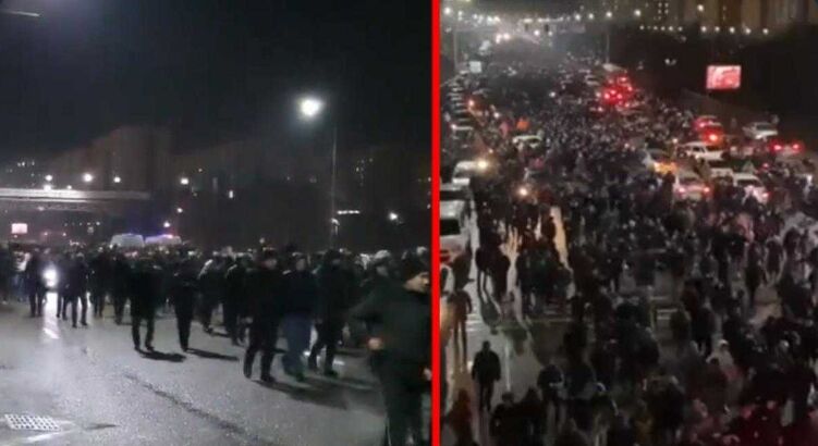 Протест жителей Казахстана против повышения цен на топливо