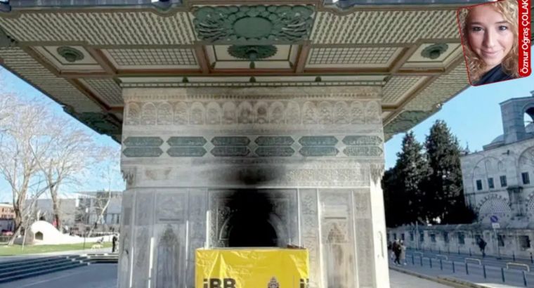 В Стамбуле снова испортили исторический фонтан Tophane Çeşmesi